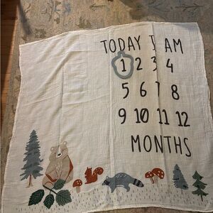 Baby Milestone Blanket with Forest Animals